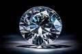 Close-up of a brilliant diamond reflecting light on a dark background Royalty Free Stock Photo