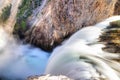 Close up of Brink of Lower Falls at Yellowstone National Park Royalty Free Stock Photo