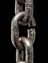Close-up of a Broken Chain Link Highlighting Concepts of Weakness and Failure in Metallic Tones Royalty Free Stock Photo