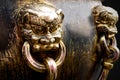 Close up of Bronze gilded vat for water in the Imperial Palace Forbidden City. Water was stored to extinguish fires.