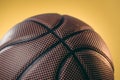 close up of brown basketball ball