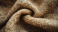 Close-up of a Brown and Beige Textured Fabric with a Wrinkled Surface Royalty Free Stock Photo