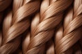 Close up of brown braided hair as a background. Macrophoto Royalty Free Stock Photo