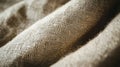 Close-up of a Brown Burlap Fabric Texture