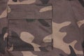 Close-up brown camoflauge pocket (back) Royalty Free Stock Photo
