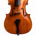 Close Up of a Brown Cello on White Background with Bright Studio Lighting Royalty Free Stock Photo