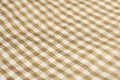 Close up brown checkered table cloth texture Royalty Free Stock Photo