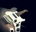 Close up Brown Electric Guitar Musical Royalty Free Stock Photo