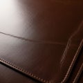 Close up of a brown leather surface showcasing its texture and stitching Royalty Free Stock Photo