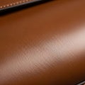 Close up of a brown leather surface showcasing smooth texture and fine grain Royalty Free Stock Photo