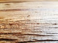 Close-up Old Wooden Table with Scraped Grainy Texture with Selective Focus