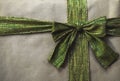 Brown Package with Green Bow Royalty Free Stock Photo