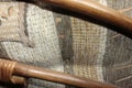 Close up brown rattan chair