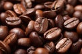 Close up brown roasted coffee beans texture background Royalty Free Stock Photo