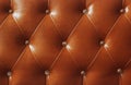 Close up brown sofa leather texture background Royalty Free Stock Photo