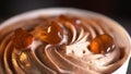 Brown sugar cupcake with fresh cream. Close-up and rotate