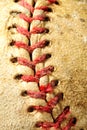 A closeup texture on a old worn baseball. Royalty Free Stock Photo