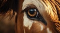 A close up of a brown and white cow\'s eye Royalty Free Stock Photo