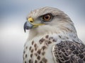 Close up of brown and white hawk in the wildness