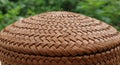 Close-Up of Brown Woven Basket Texture Royalty Free Stock Photo