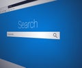 Close-up of web browser with search engine bar and address bar Royalty Free Stock Photo