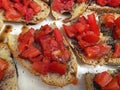 Close-up of Bruschetta Italian Food Appetizer