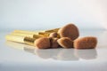 Close up of brushes makeup applicators. Royalty Free Stock Photo