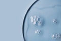 Close-up of bubbles in transparent gel on light blue background Royalty Free Stock Photo