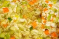 Close-Up of boiling vegetable soup Royalty Free Stock Photo