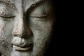Close up Buddah statue with black copyspace Royalty Free Stock Photo