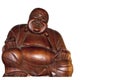 Close up Buddah statue with white copyspace Royalty Free Stock Photo