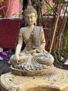 Close up of Buddha statue in garden single Royalty Free Stock Photo