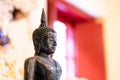 Close-up of Buddha statue in soft focus ,in a Buddhist temple in Thailand of Buddhism Royalty Free Stock Photo