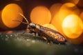 a close up of a bug on a piece of grass Royalty Free Stock Photo