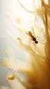 A close up of a bug on top of some yellow flowers, AI Royalty Free Stock Photo