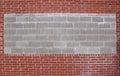 Close up Building Detail Gray and Red Brick Wall Royalty Free Stock Photo