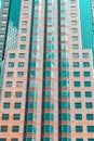 Close up of building with sky reflecting in the windows Royalty Free Stock Photo