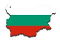 Close up on Bulgaria map on white background
