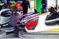 Close-up of bumper cars or dodgems