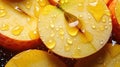 A close up of a bunch of apples with honey droplets on them, AI Royalty Free Stock Photo