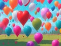 close up of a bunch of balloons, many baloons