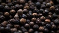 A close up of a bunch of black pepper seeds, AI