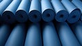 A close up of a bunch of blue rolls sitting on top of each other, AI