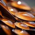 a close up of a bunch of brown objects