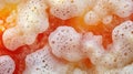 A close up of a bunch of bubbles and foam on top, AI Royalty Free Stock Photo