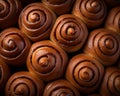 a close up of a bunch of cinnamon buns