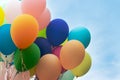 Close up of a bunch of colorful balloons Royalty Free Stock Photo