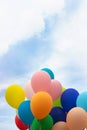 Close up of a bunch of colorful balloons Royalty Free Stock Photo