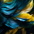 a close up of a bunch of colorful feathers