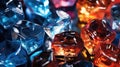 A close up of a bunch of colorful ice cubes on the table, AI Royalty Free Stock Photo